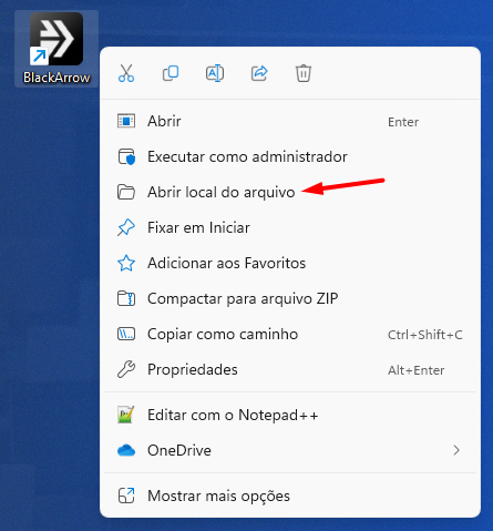 abrir local do arquivo no icone do blackarrow na area de trabalho.png