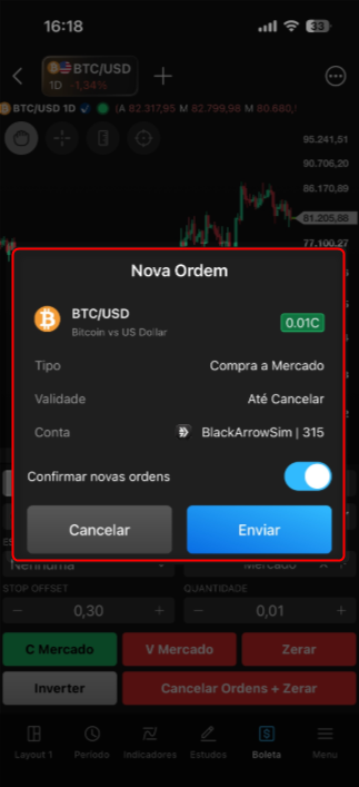 Imagem de Confirmação de Nova Ordem.