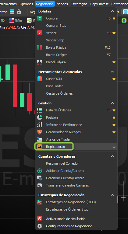 Menu Replicadoras
