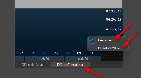 Diário Completo - Alterar ou exibir informações 