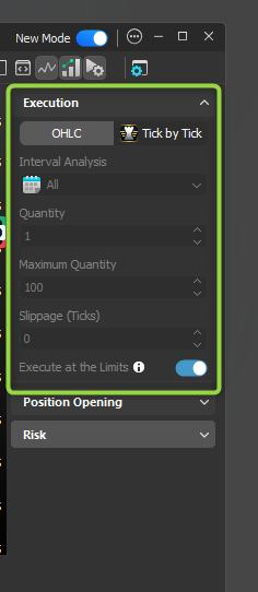 Execution settings