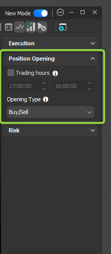 Position Opening Settings